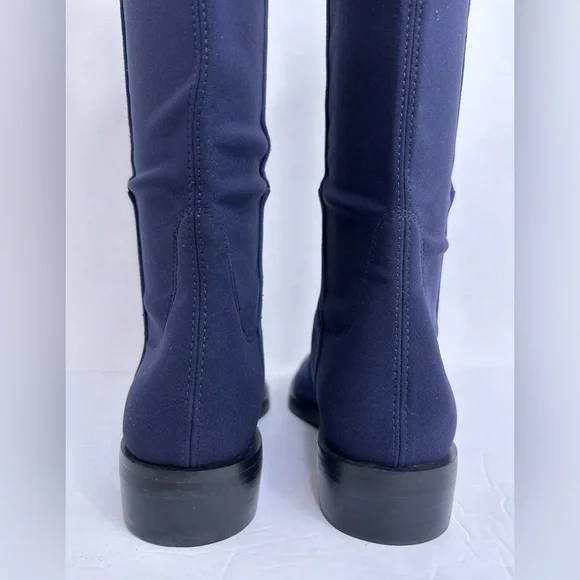 NWOB STUART WEITZMAN Greer City knee high Suede Navy Boots, Size 5 - Picture 7 of 13